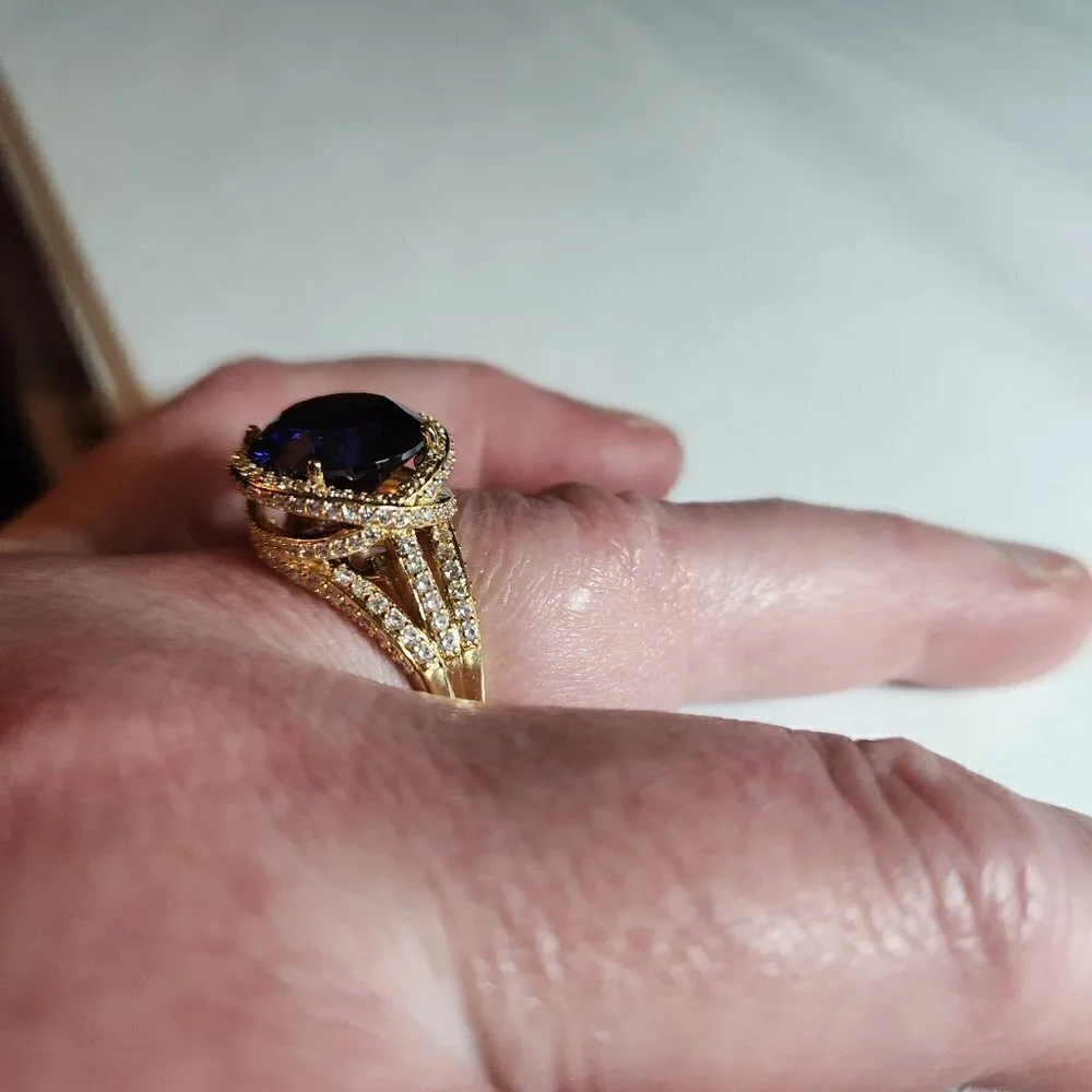 Bella Luce Yellow Ring Tanzanite Diamond Simulants Size 10
